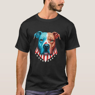 T-shirt Drôle Pit Bull Patriotique Maman Pit Bull ou Papa