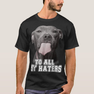 T-shirt Drôle Pitbull à tous mes haïteurs Chemise Pitbull 