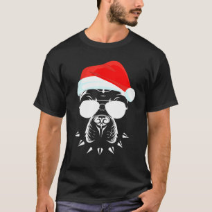 T-shirt Drôle Pitbull Chien Visage Lunettes de soleil avec