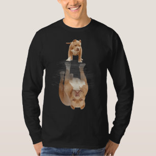 T-shirt Drôle Pitbull Reflection Chien Pitbull Chien Pitbu
