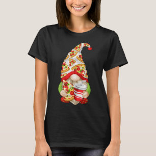 T-shirt Drôle Pizza Lover Gnome mignonne Pizza Motif