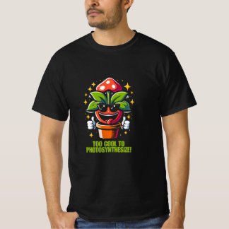 T-shirt Drôle Plante Cool avec lunettes de soleil et Casqu