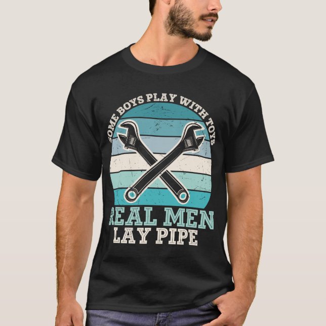 T-shirt Drôle-Plomber-Réel-Homme-Lay (Devant)