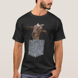 T-shirt Drôle Poche Animal Pékin Bébé Chèvre