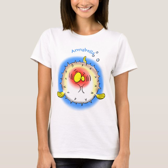 T-shirt Drôle poisson poivron porc-épic caricature poisson (Devant)