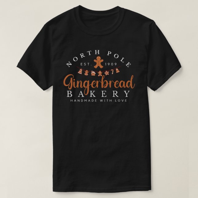 T-shirt Drôle Pôle Nord Gingerpain boulangerie Noël Holi (Design devant)