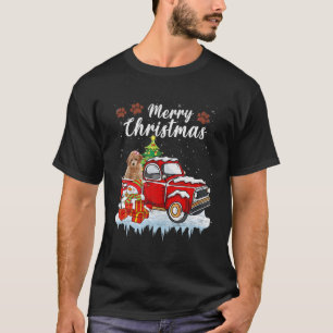 T-shirt Drôle Poodle Chien Neige Camion Rouge Noël Noël No