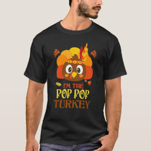 T-shirt Drôle Pop pop Dinde Famille Assortie Thanksgiving