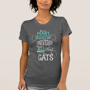 T-shirt Drôle possédé par Chats Amoureux des chats Aqua et