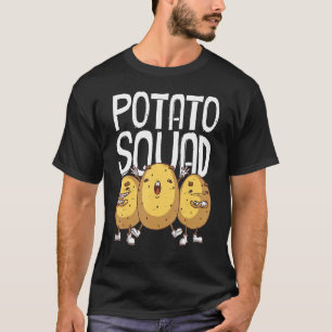 T-shirt Drôle Potato Squad Hommes Femmes Cool Végétarien