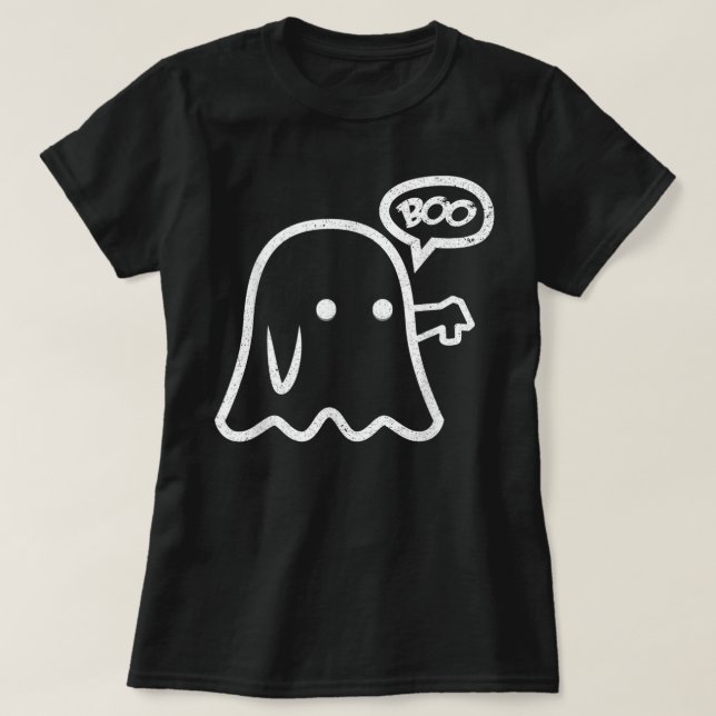 T-shirt Drôle pouces vers le bas Ghost Halloween (Design devant)