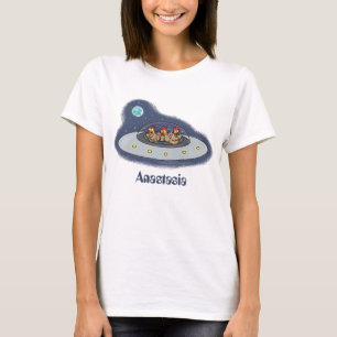 T-shirt Drôle poule dans l'espace dessin animé