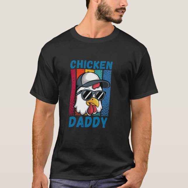 T-shirt Drôle Poulet Daddy Design Pour Papa Hommes Agricul (Devant)
