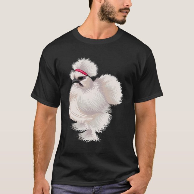 T-shirt Drôle Poulet en Silkie (Devant)