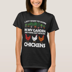 T-shirt Drôle Poulets Pour Hommes Femmes Jardiner Poulet A
