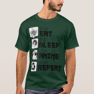 T-shirt drôle pour adolescents Manga Manger dormir