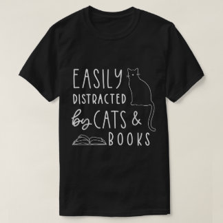 T-shirt drôle pour amateur de chats et de livres