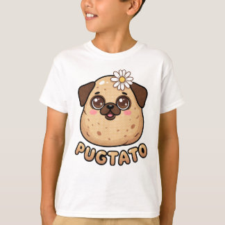 T-shirt drôle pour enfants avec un Pugtato mignon
