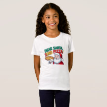 T-shirt drôle pour enfants Cher Santa Envoyez Pizz
