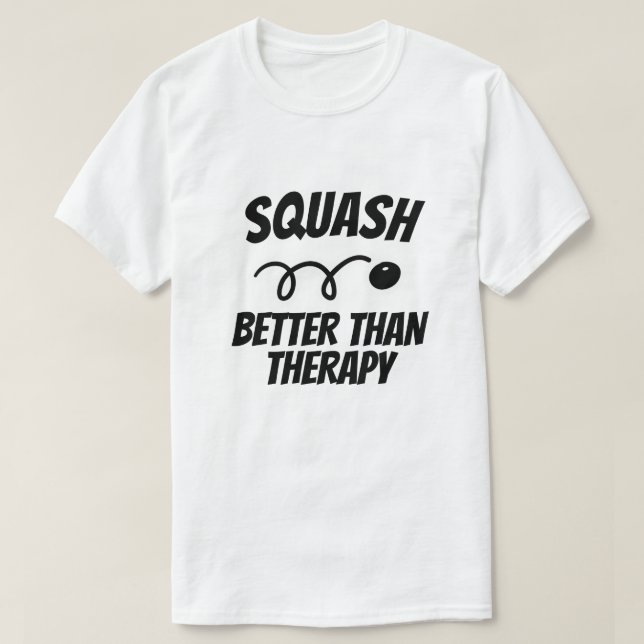T-shirt drôle pour joueurs de squash ou coach (Design devant)