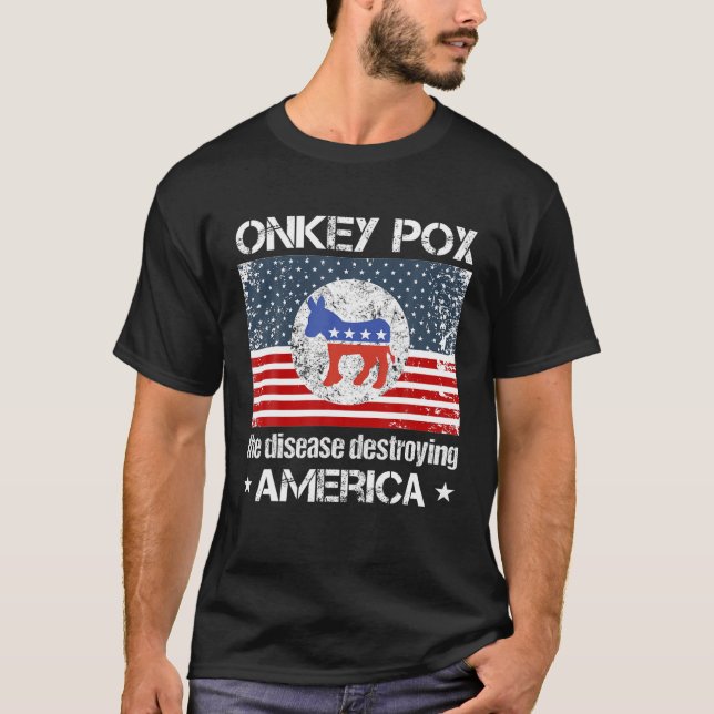 T-shirt Drôle Pox D'Âne La Maladie Détruisant L'Amérique E (Devant)