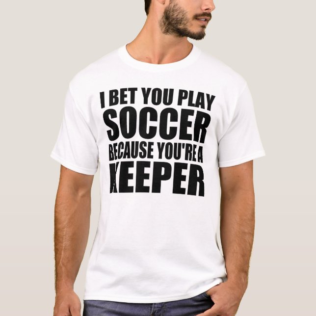T-shirt Drôle prenez la ligne : GARDIEN DU FOOTBALL (Devant)