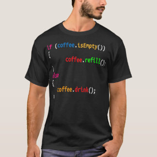 T-shirt Drôle Programmeur Café Cadeau Pour Coders Coffee L