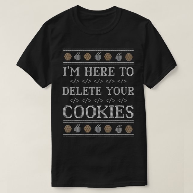 T-shirt Drôle Programmeur Nerd Geek Noël Cookies laides (Design devant)