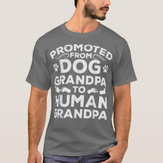 T-shirt Drôle Promu De Grand-Père Chien À Grand-Père Humai