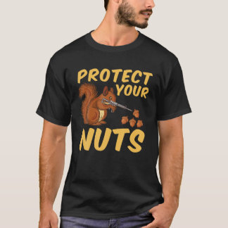 T-shirt Drôle Protégez Vos Nuts Cadeau Cool Écureuil Pour 
