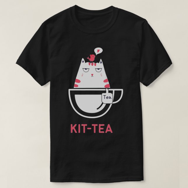 T-shirt Drôle Pun Cute Kitty Cat Kittea (Design devant)
