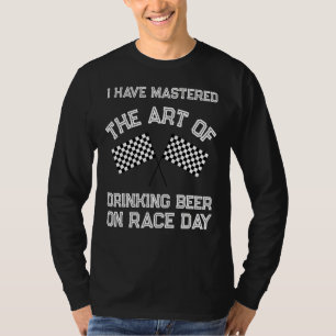 T-shirt Drôle Race Track Hommes À damiers Drapeau Fast Car