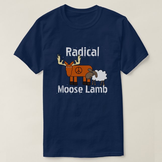 T-shirt Drôle "Radical Moose Lamb" (Design devant)