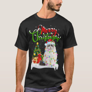 T-shirt Drôle Ragdoll Amoureux des chats Xmas Éclairage Ra