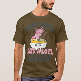 T-shirt Drôle Ramen Aimant Giagia mignon Axolotl Manger Ra