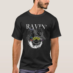 T-shirt Drôle Ravin Raven Rave EDM Music DJ