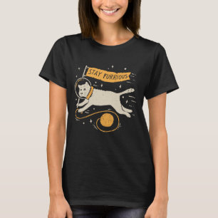 T-shirt Drôle Reste Furieux Chat Astronaute Espace Animal