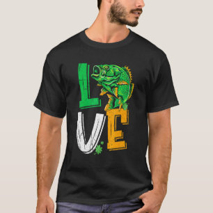 T-shirt Drôle Rétro Amour Pêche Pêcheur Saint Patrick