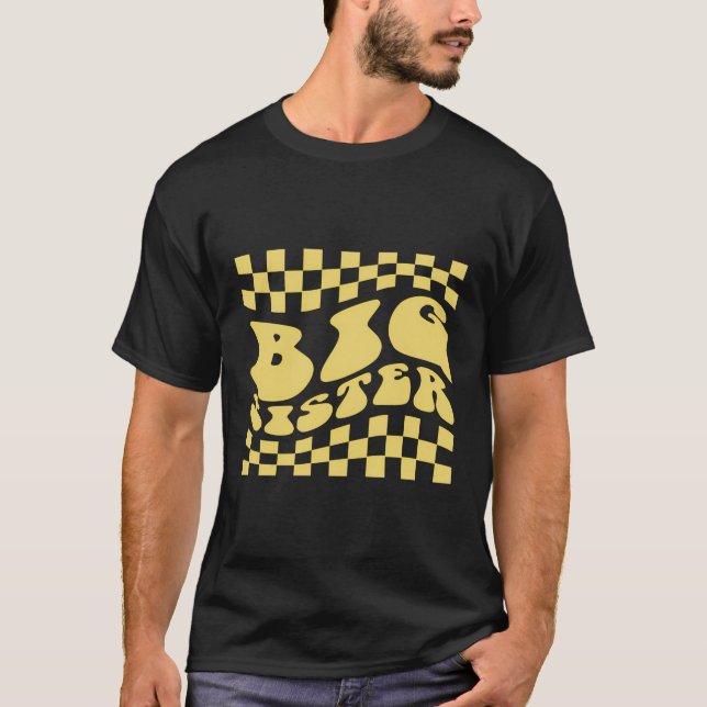 T-shirt Drôle Retro Big Sister Cadeau Cadeau Présenté Pour (Devant)