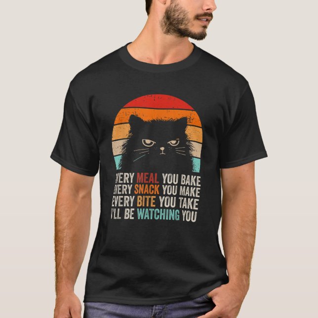 T-shirt Drôle Retro Chat Je vais vous regarder Chats Lover (Devant)