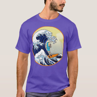 T-shirt Drôle Retro Japonais Grande Vague De Kanagawa Funn