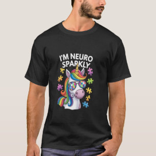 T-shirt Drôle Rétro Neurodi t Neuro Pailleté Autisme Spect