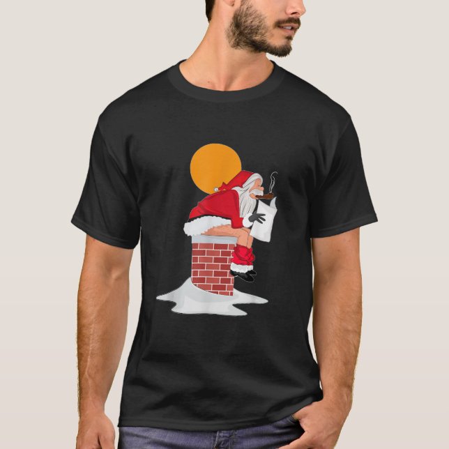 T-shirt Drôle Rétro Noël Mauvais Père Noël Noël (Devant)