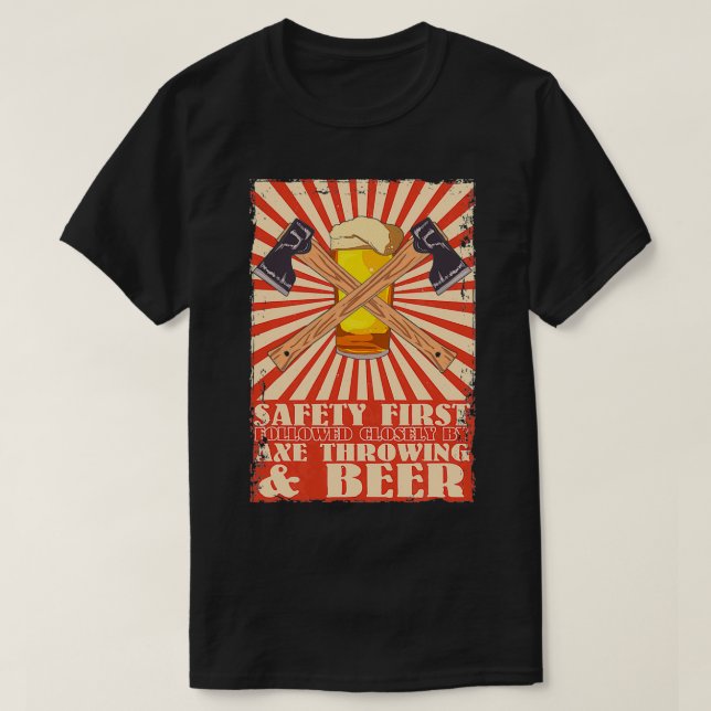 T-shirt Drôle Retro Safety First Ax Lancement (Design devant)