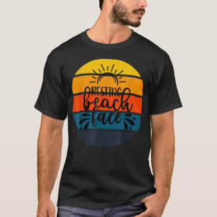 T-shirt Drôle Retro Sunset Repos Face Beach Croisière Summ