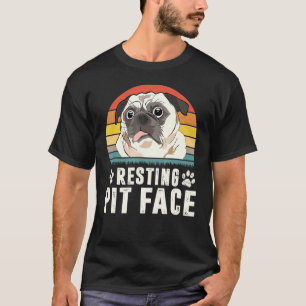 T-shirt Drôle Rétro Vintage Reposant Visage de Fosse Boule
