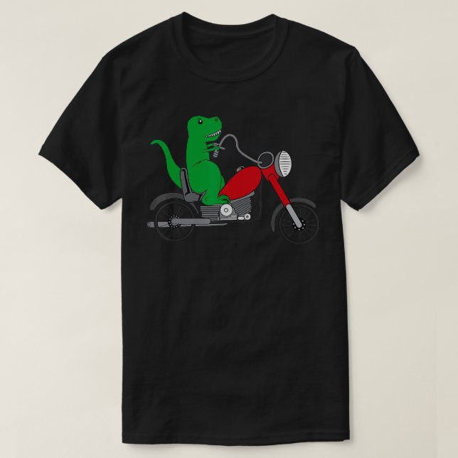 T-shirt Drôle Rex Dinosaur Sur Red Motorcycle Dino Biker R (Design devant)