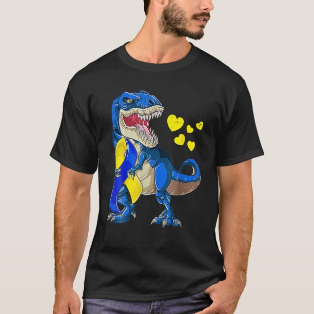 T-shirt Drôle Rex Dinosaur World Down Syndrome Day Prix (Devant)
