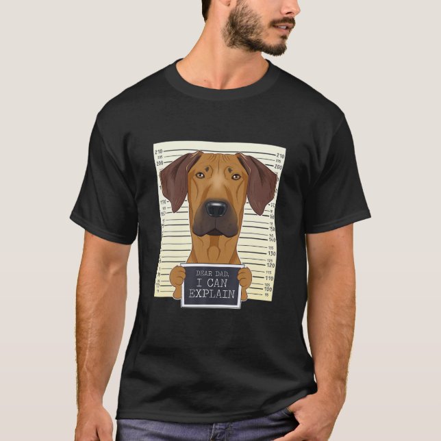 T-shirt Drôle Rhodesian Ridgeback Papa I Rhodesian Ridgeba (Devant)
