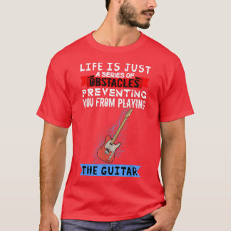 T-shirt Drôle Rock Et Roll Guitare Série D'Obstacles Roc
